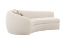 Modrest - Kilmer Modern Off-White Curved Fabric Sectional Sofa