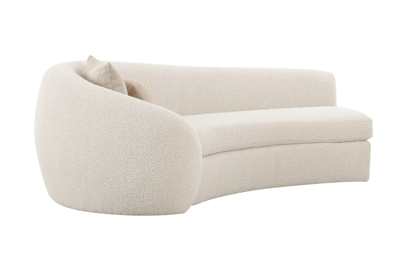 Modrest - Kilmer Modern Off-White Curved Fabric Sectional Sofa
