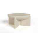 Modrest Elsa - Modern Beige Concrete Round Coffee Table