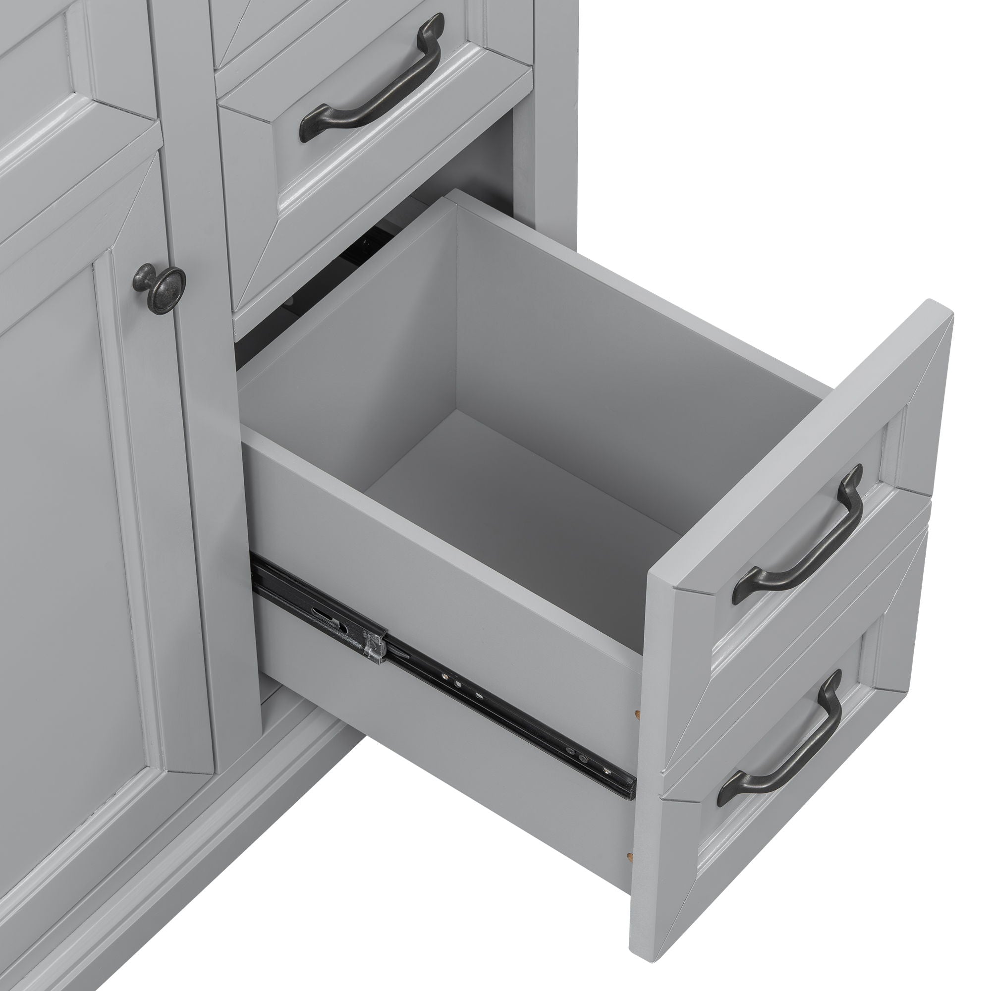 36" Bathroom Vanity With Sink, 2 Tip-Out Drawers, Soft Close Hinges