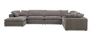 Divani Casa Vicki - Modern Grey Fabric Modular Sectional Sofa + Ottoman
