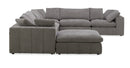 Divani Casa Vicki - Modern Grey Fabric Modular Sectional Sofa + Ottoman