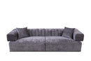 Divani Casa Moreno - Modern Grey Fabric 4-Seater Sofa