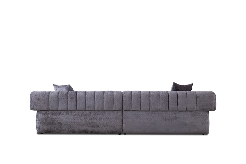 Divani Casa Moreno - Modern Grey Fabric 4-Seater Sofa