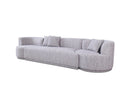 Divani Casa Beau - Modern Light Grey Fabric Sectional Sofa With 2 Swirling Chair