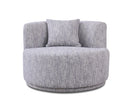 Divani Casa Beau - Modern Light Grey Fabric Sectional Sofa With 2 Swirling Chair