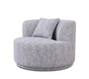 Divani Casa Beau - Modern Light Grey Fabric Sectional Sofa With 2 Swirling Chair