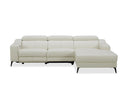 Modrest Rampart - Modern L-Shape RAF White Leather Sectional Sofa with 1 Recliner