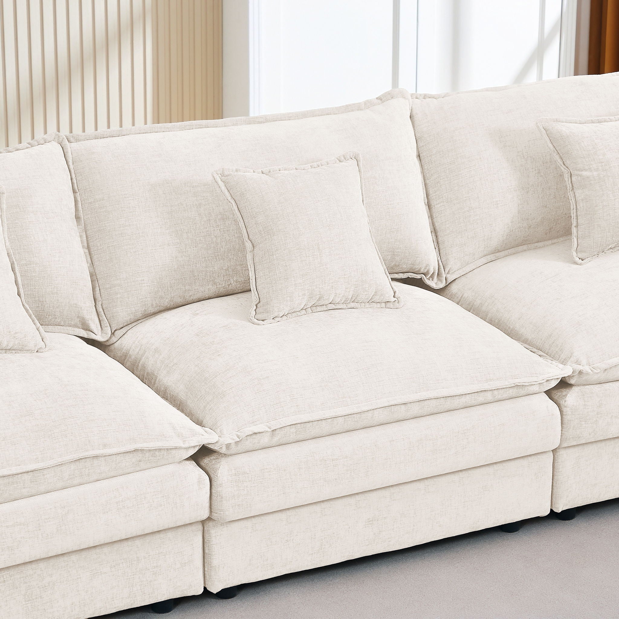 Modular U Shaped Sectional Sofa, 4 Seater Comfy Cloud Couch