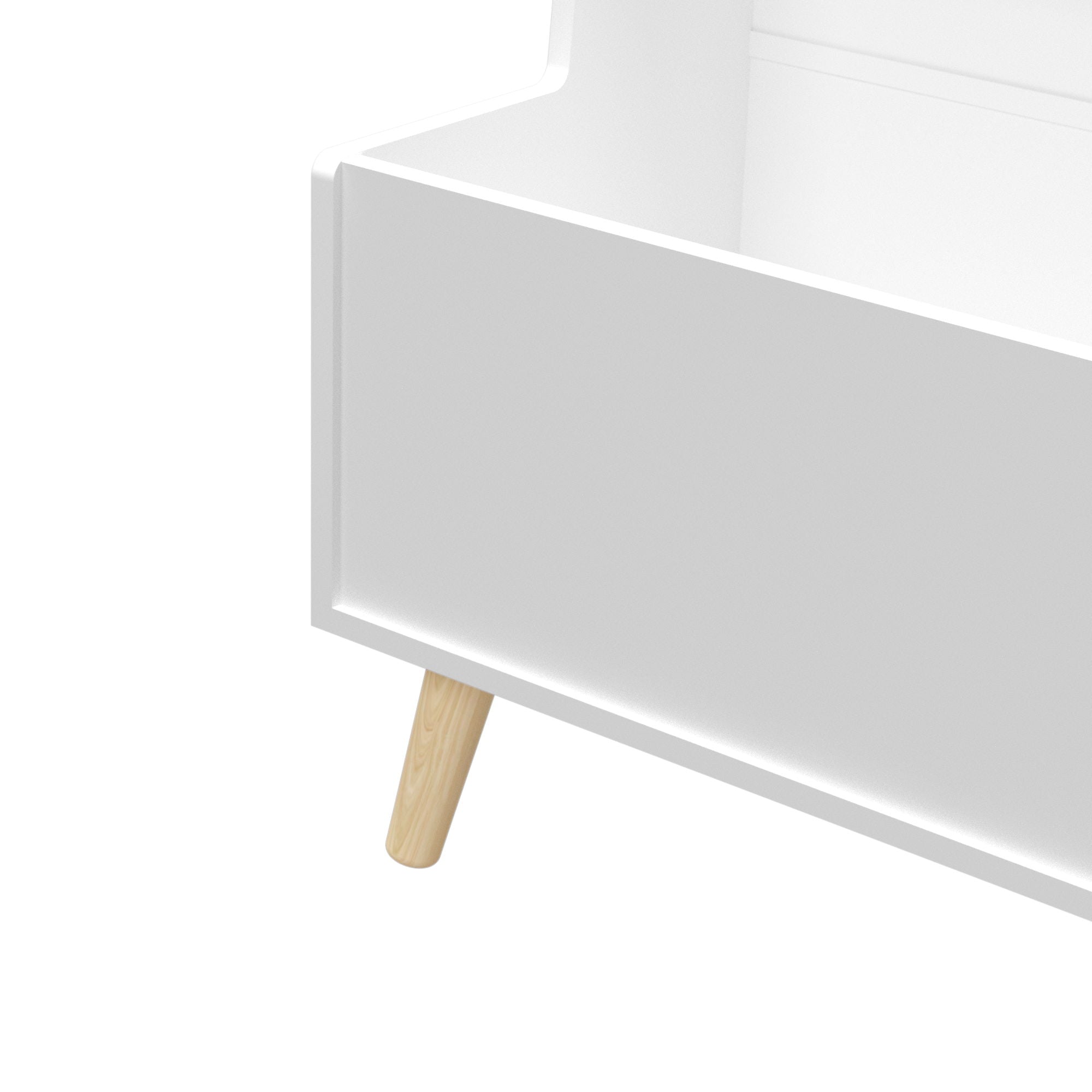 Bookshelf , Book Organizer With Toy Storage - White