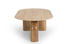 Modrest Kellison - Modern Travertine Marble + Wood Oval Coffee Table