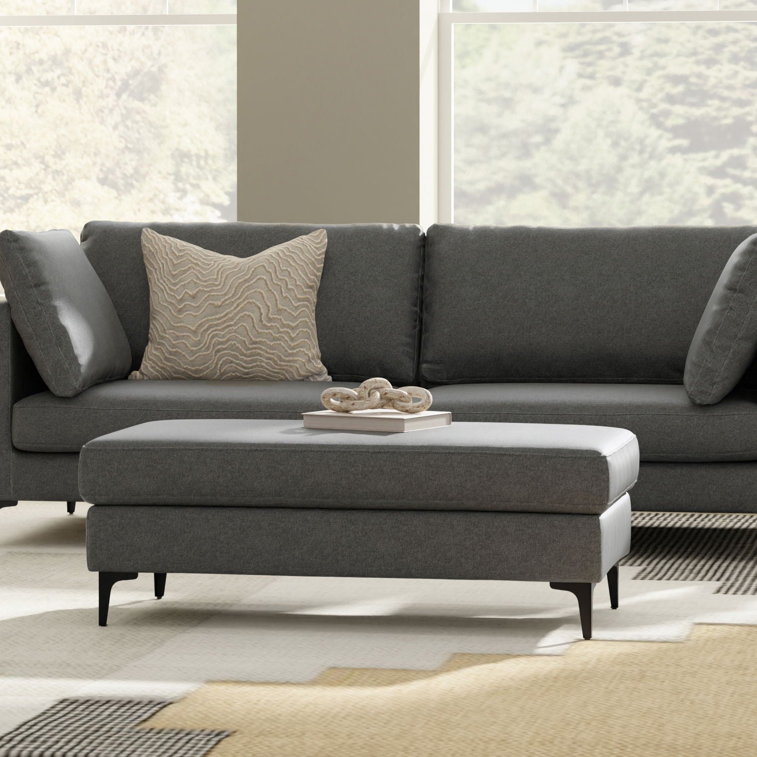 Ava - Versatile Mid Century Ottoman