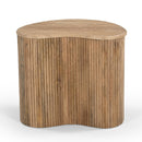 Modern Matador - Modern Travertine Marble + Wood Freeform Coffee Table Set