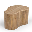 Modern Matador - Modern Travertine Marble + Wood Freeform Coffee Table Set