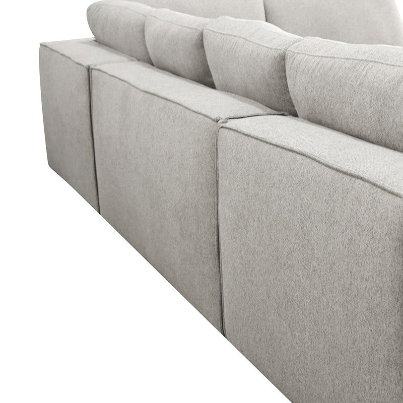 Divani Casa Lulu - Modern Light Grey Fabric Modular Sectional Sofa w/ Left Facing Chaise