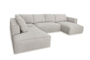 Divani Casa Lulu - Modern Light Grey Fabric Modular Sectional Sofa w/ Right Facing Chaise