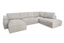 Divani Casa Lulu - Modern Light Grey Fabric Modular Sectional Sofa w/ Left Facing Chaise