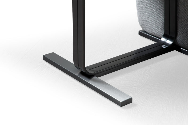 Modrest Tasha - Modern Grey Linen + Brushed Gunmetal Dining Chair (Set of 2)