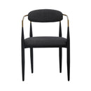 Modrest Buchtel - Mid-Century Modern Dark Grey + Gold Arm + Black Dining Chair