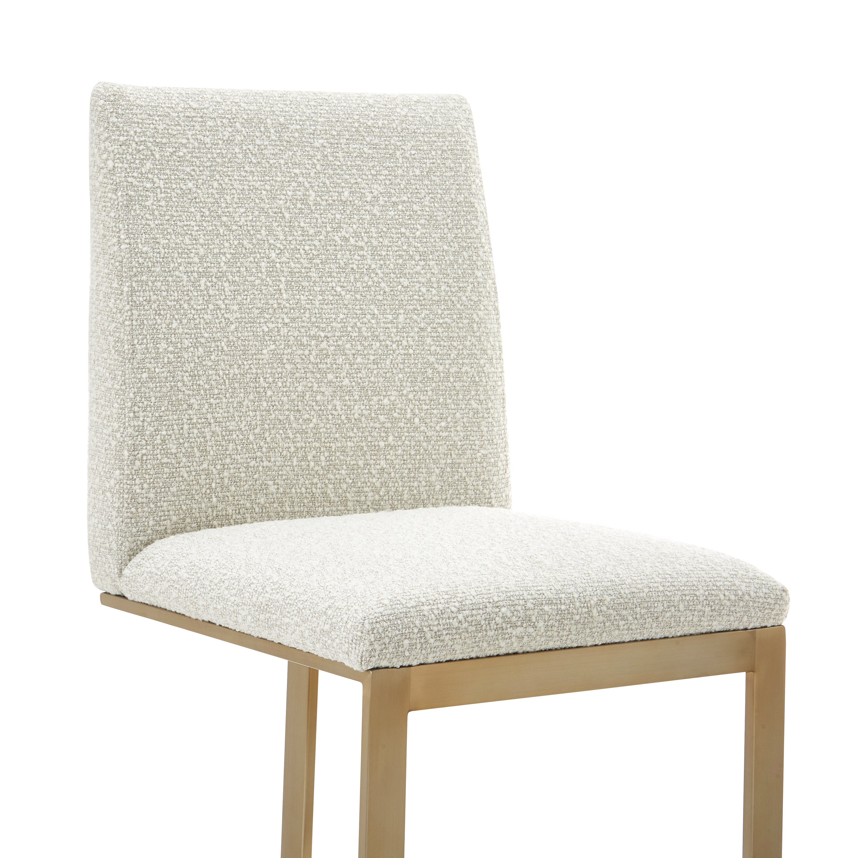 Modrest Frankie - Modern Off-White Fabric + Antique Brass Counter Chair