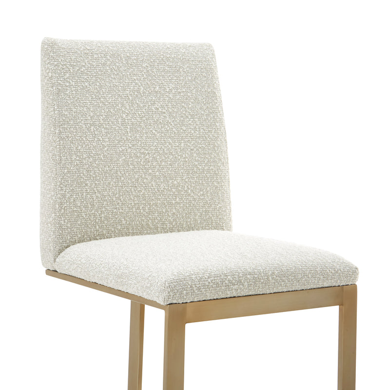 Modrest Frankie - Modern Off-White Fabric + Antique Brass Counter Chair