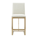 Modrest Frankie - Modern Off-White Fabric + Antique Brass Counter Chair