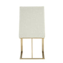 Modrest Frankie - Modern Off-White Fabric + Antique Brass Dining Chair