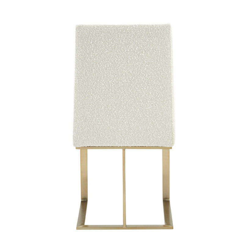 Modrest Frankie - Modern Off-White Fabric + Antique Brass Dining Chair
