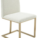 Modrest Frankie - Modern Off-White Fabric + Antique Brass Dining Chair