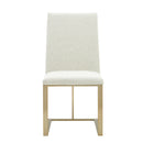 Modrest Frankie - Modern Off-White Fabric + Antique Brass Dining Chair