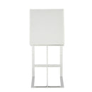 Modrest Frankie - Modern White Vegan Leather + Stainless Steel Counter Chair