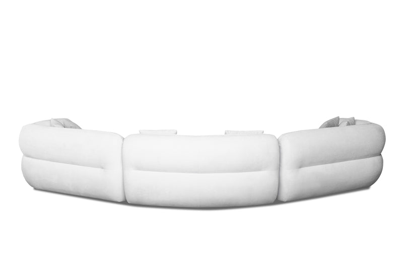 Divani Casa Gypsy - Modern Off-White Fabric Curved Sectional Sofa