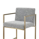 Modrest Suzanne - Modern Grey Fabric + Antique Brass Counter Chair