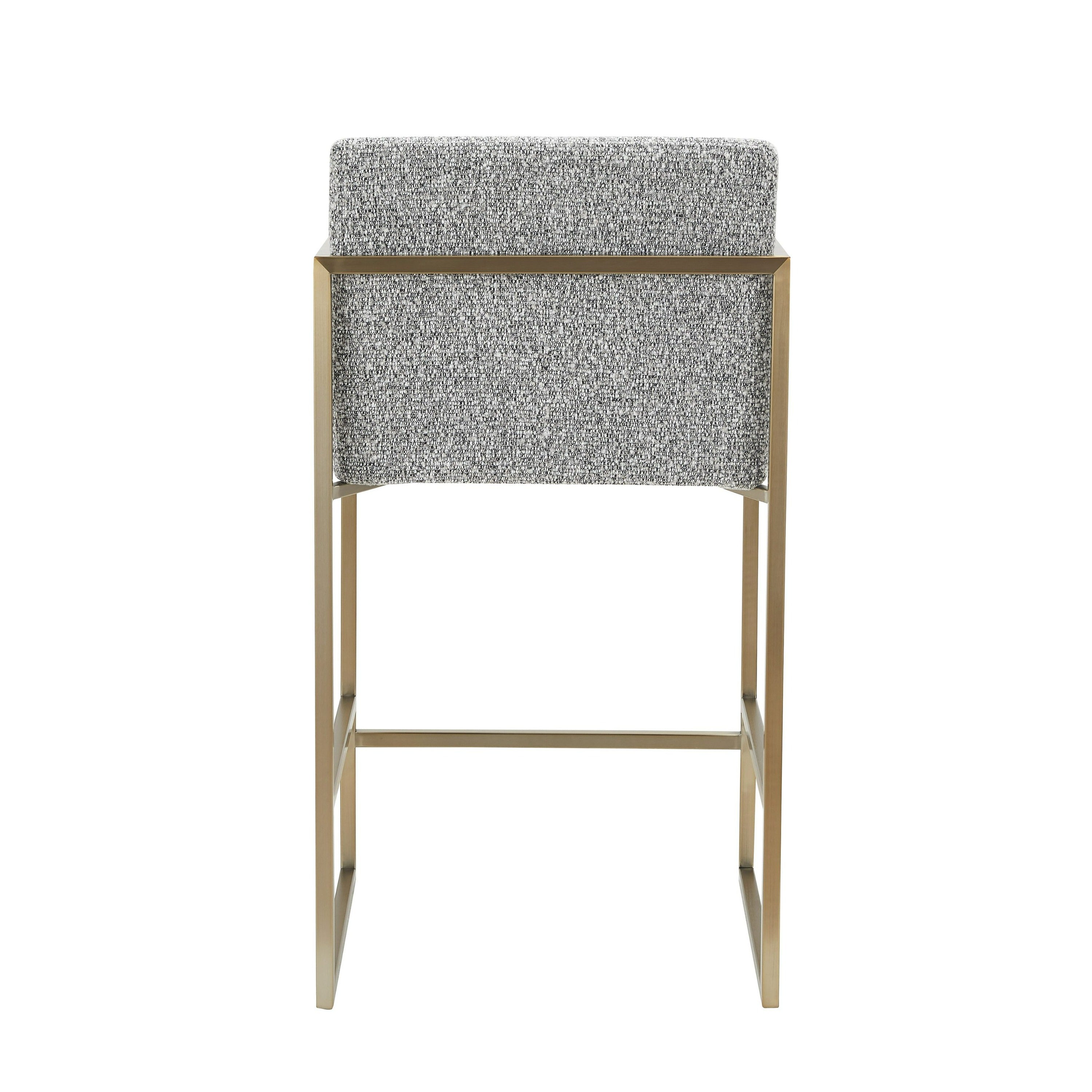 Modrest Suzanne - Modern Grey Fabric + Antique Brass Counter Chair