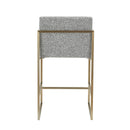 Modrest Suzanne - Modern Grey Fabric + Antique Brass Counter Chair