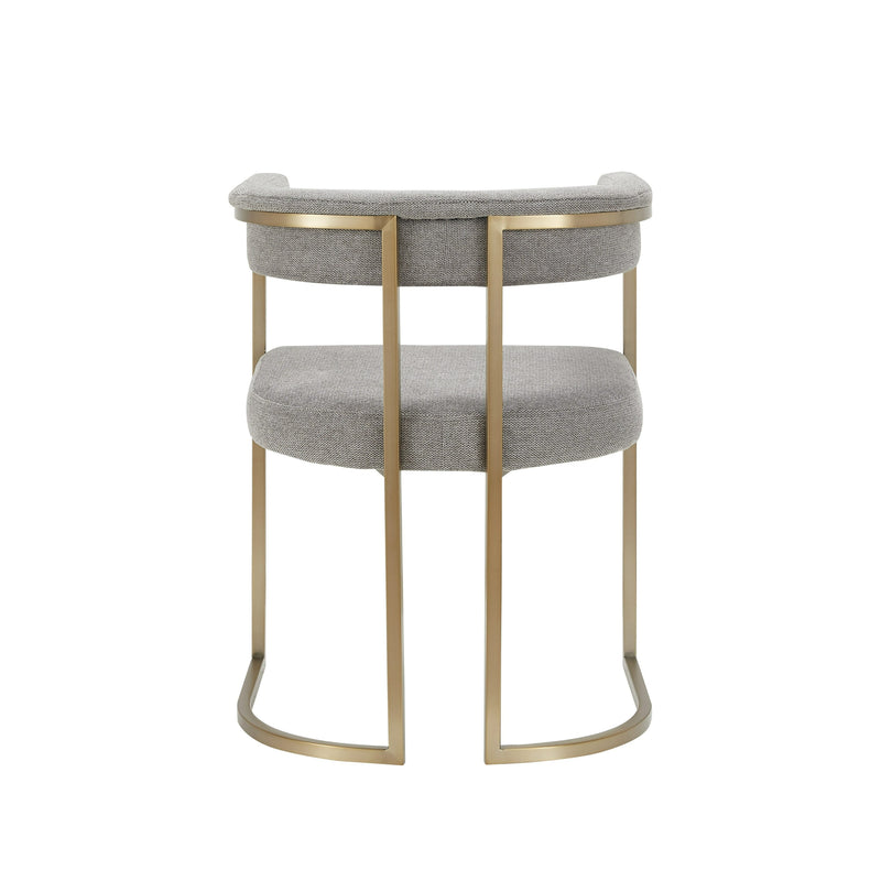 Modrest Byron - Modern Grey Fabric + Antique Brass Dining Chair