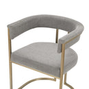 Modrest Byron - Modern Grey Fabric + Antique Brass Dining Chair