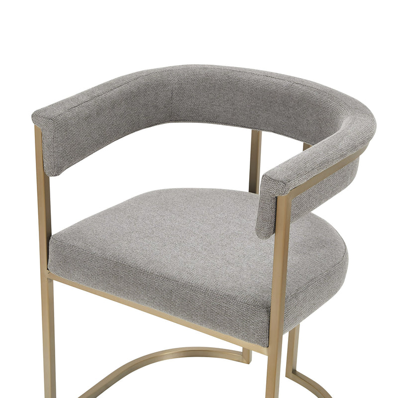 Modrest Byron - Modern Grey Fabric + Antique Brass Dining Chair
