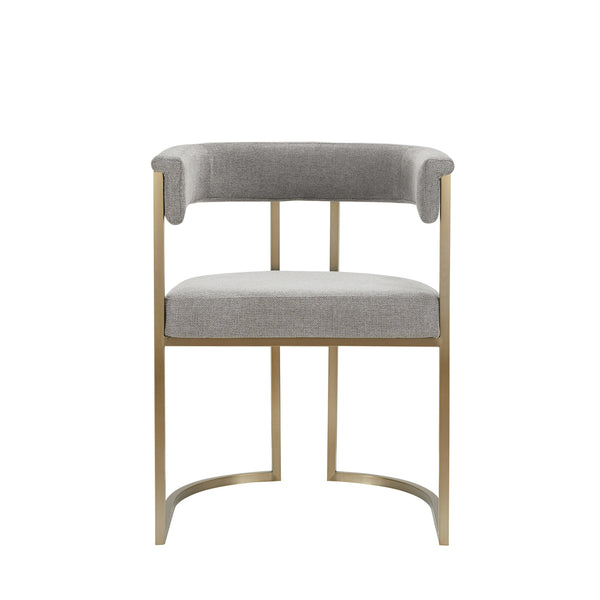 Modrest Byron - Modern Grey Fabric + Antique Brass Dining Chair