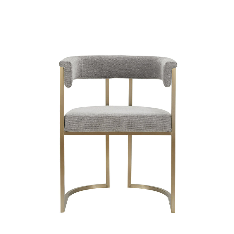 Modrest Byron - Modern Grey Fabric + Antique Brass Dining Chair