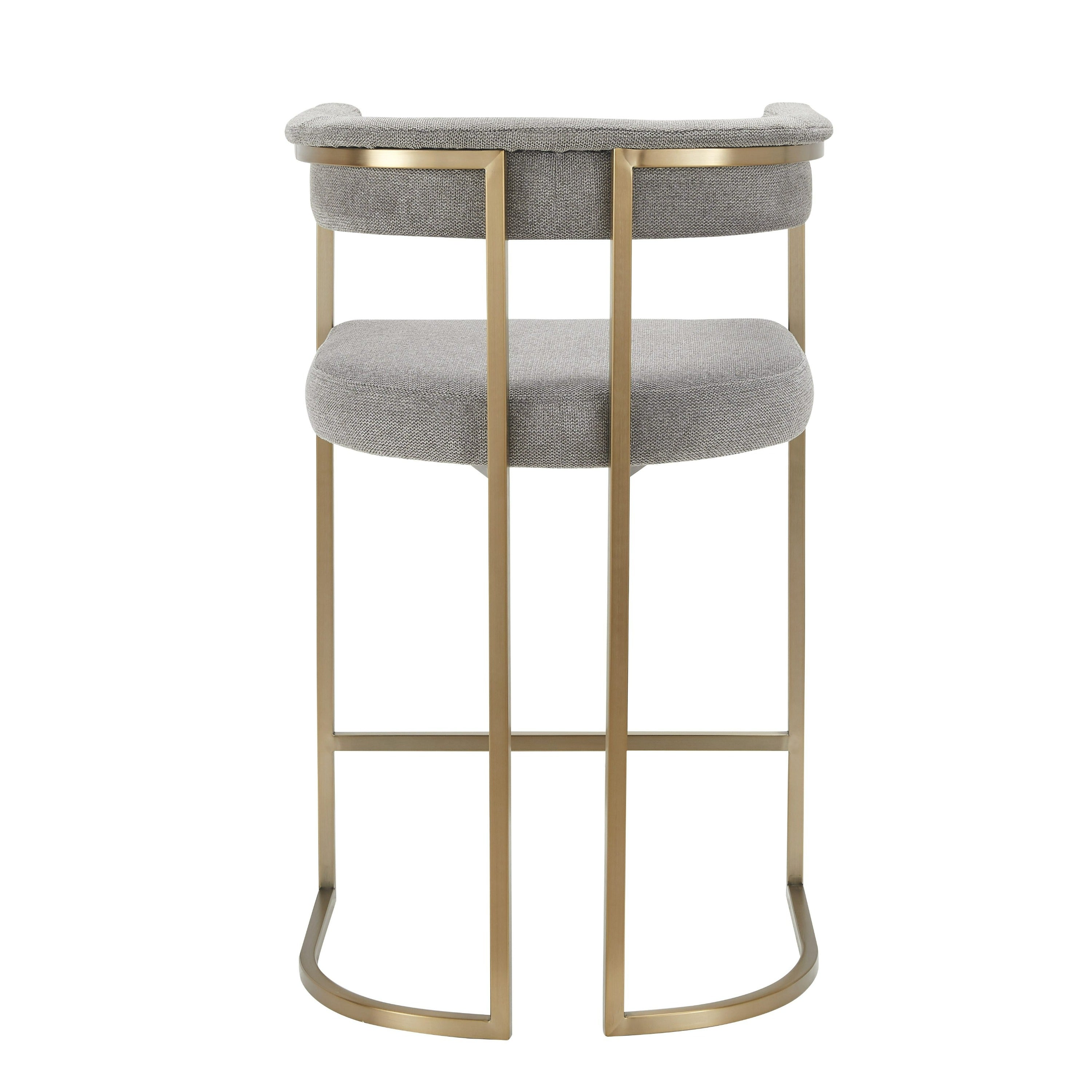 Modrest Byron - Modern Grey Fabric + Antique Brass Counter Chair