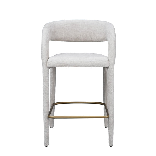 Modrest Faerron - Modern Light Grey Fabric Counter Chair