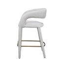 Modrest Faerron - Modern Light Grey Fabric Counter Chair