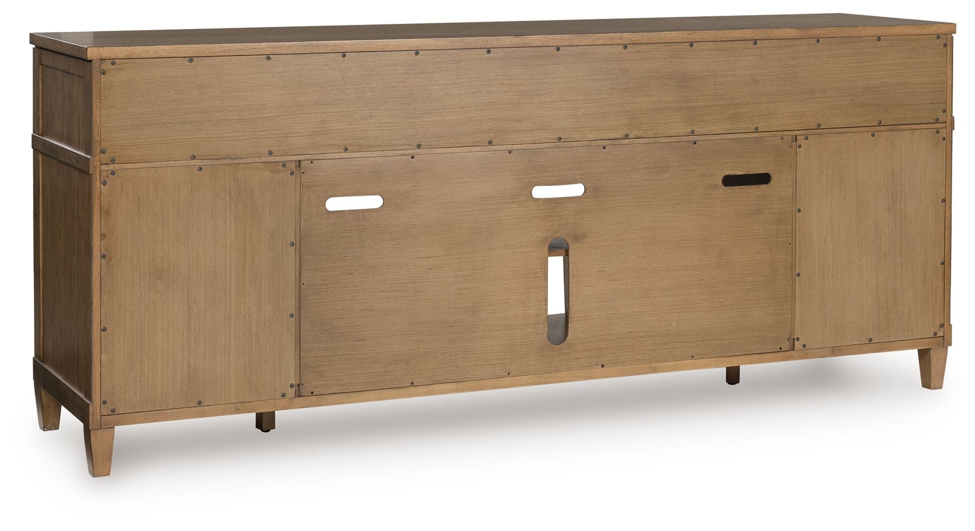 Sharlance - XL TV Stand With Fireplace Option - Light Brown