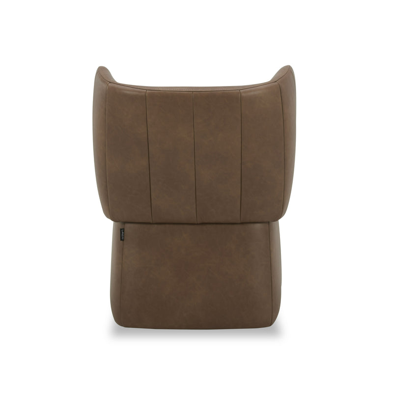 Modrest Standing - Modern Brown Vegan Leather Dining Chair w/ Castor Wheels