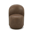 Modrest Correa - Modern Brown Vegan Leather Swivel Dining Chair