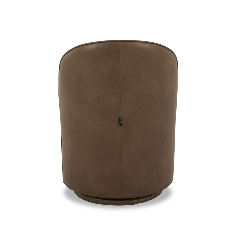 Modrest Correa - Modern Brown Vegan Leather Swivel Dining Chair