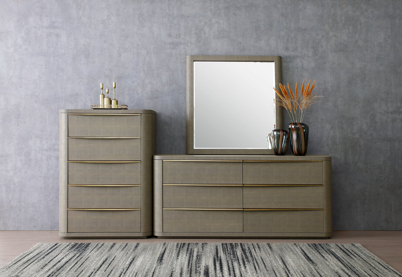 Modrest Lois - Modern Beige Shagreen Mirror