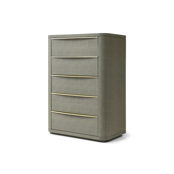 Modrest Lois - Modern Beige Shagreen + Brass Chest