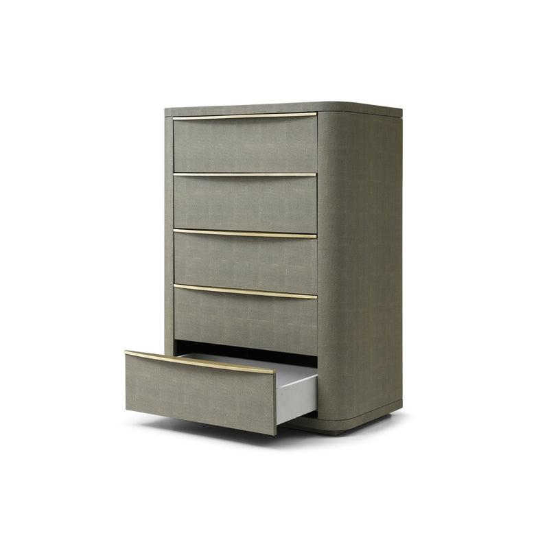 Modrest Lois - Modern Beige Shagreen + Brass Chest